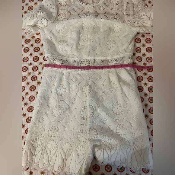 Shoshanna Desse White Lace Illusion Romper Size 8 - Picture 9 of 10